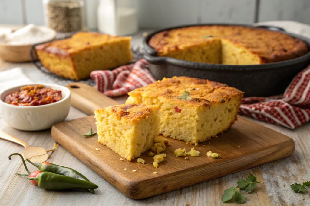 Moist cornbread with cheese