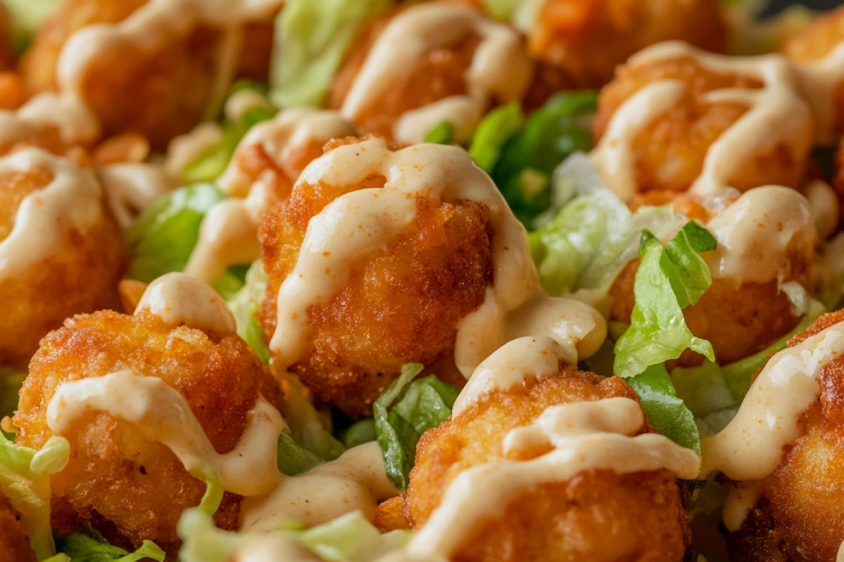 Big Mac Tater Tot Casserole with Lettuce and Sauce