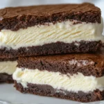 Vanilla Ice Cream Sandwich with Brownie Layers