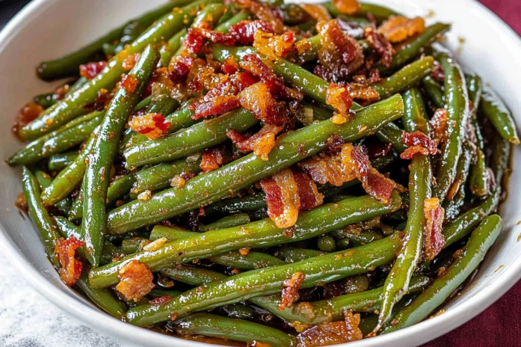 Crack Green Beans with Bacon and Sweet Glaze