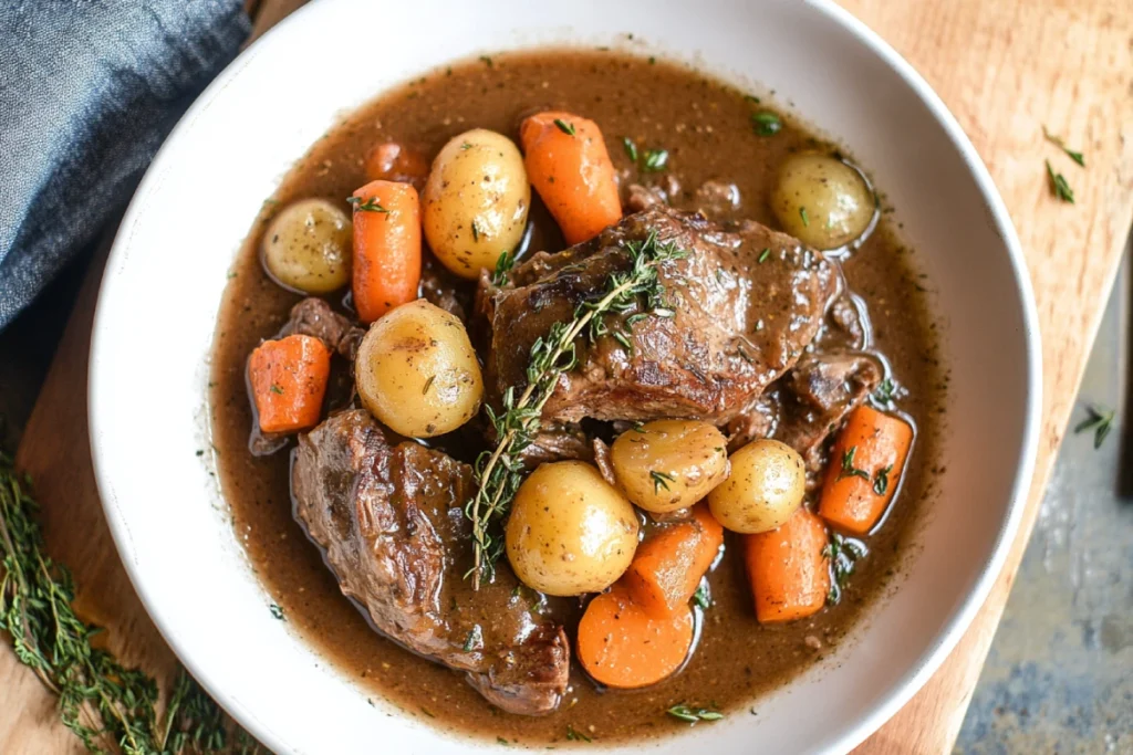 Slow Cooker Venison Roast with Potatoes and Carrots