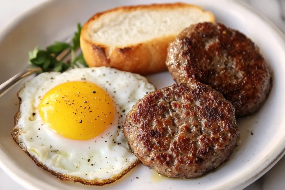 Venison Breakfast Sausage with Fried Eggs