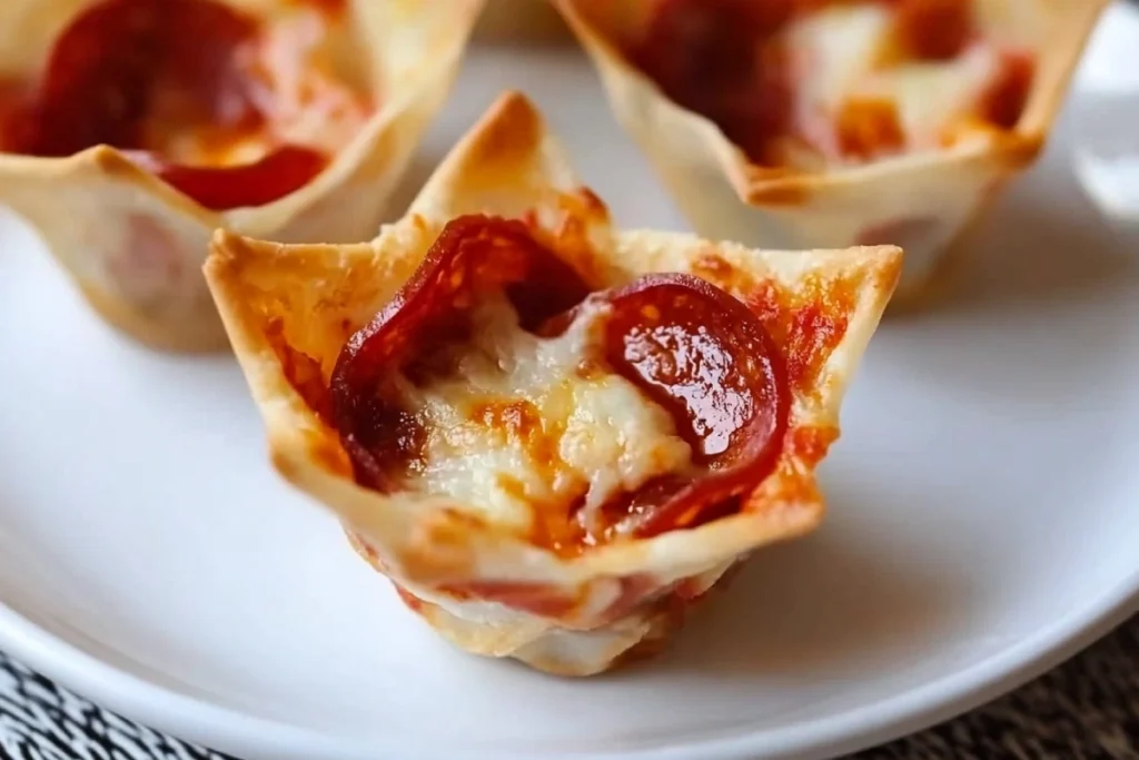 Mini Pizza Bite in Crispy Wonton Wrapper