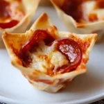 Mini Pizza Bite in Crispy Wonton Wrapper