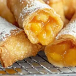 Golden Peach Cobbler Egg Rolls