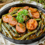 Smothered Green Beans with Smoked Sausage