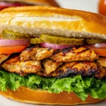 Chipotle Chicken Sandwich with Pickles and Spicy Sauce