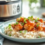 Sweet Hawaiian Chicken with Rice in a Crockpot