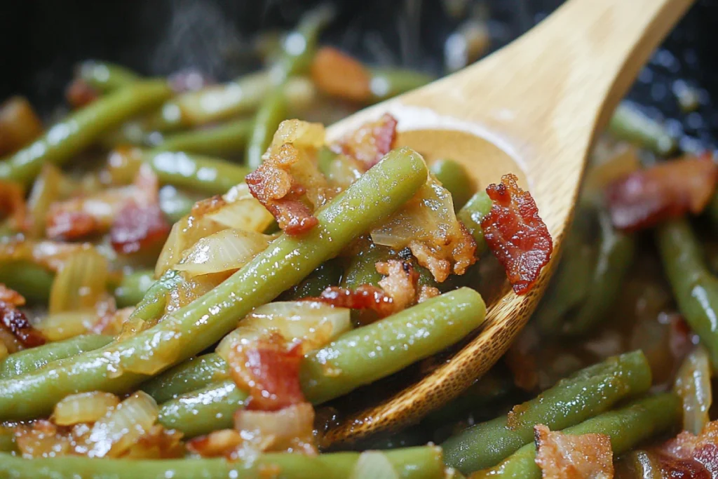 Close-Up of Texas Roadhouse Green Bean Recipe