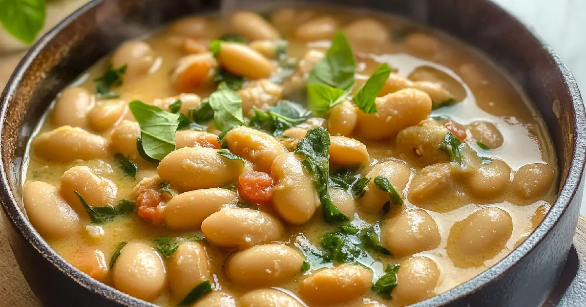 easy butter beans recipe in a bowl, creamy and flavorful